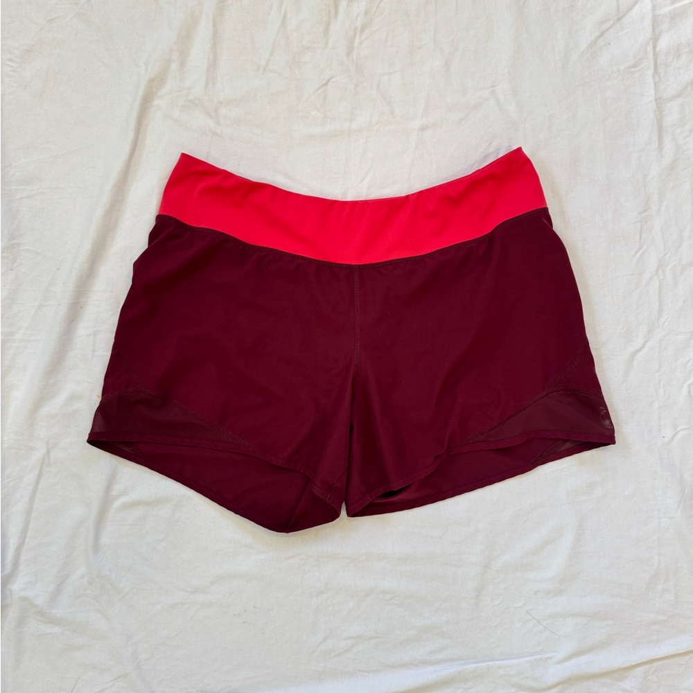 Women's Burgundy and Pink Shorts